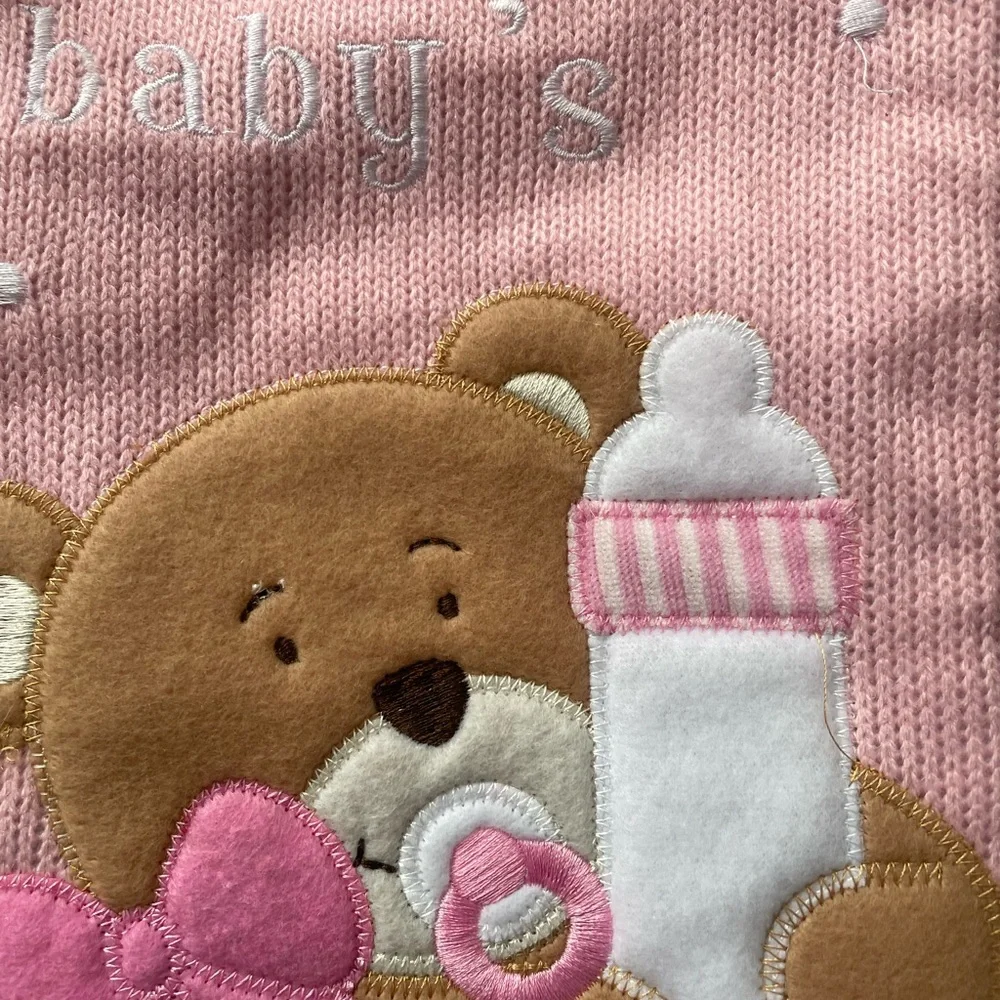 Pink Baby's First Christmas Stocking